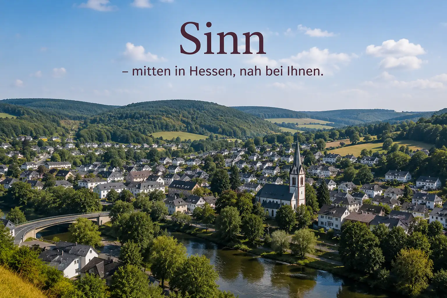Blick auf Sinn in Hessen und das Einsatzgebiet des Sinner Pflegeteams